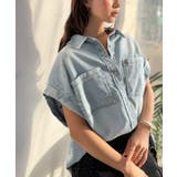 羽織るだけで垢抜け確実♪華奢見え抜群 フレンチスリーブデニムシャツ（半袖） | Classical Elf  | 詳細画像1 