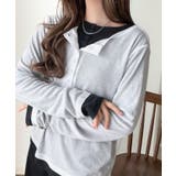 マルチWAYで着回し自在。リブ素材×シアー素材トップス 2枚セットアップ(長袖） | Classical Elf  | 詳細画像4 