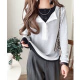 マルチWAYで着回し自在。リブ素材×シアー素材トップス 2枚セットアップ(長袖） | Classical Elf  | 詳細画像6 