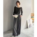 マルチWAYで着回し自在。リブ素材×シアー素材トップス 2枚セットアップ(長袖） | Classical Elf  | 詳細画像11 