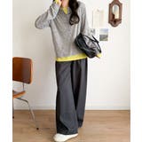 マルチWAYで着回し自在。リブ素材×シアー素材トップス 2枚セットアップ(長袖） | Classical Elf  | 詳細画像24 