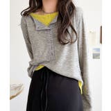 マルチWAYで着回し自在。リブ素材×シアー素材トップス 2枚セットアップ(長袖） | Classical Elf  | 詳細画像30 