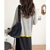 マルチWAYで着回し自在。リブ素材×シアー素材トップス 2枚セットアップ(長袖） | Classical Elf  | 詳細画像31 