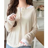 マルチWAYで着回し自在。リブ素材×シアー素材トップス 2枚セットアップ(長袖） | Classical Elf  | 詳細画像40 