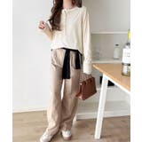 マルチWAYで着回し自在。リブ素材×シアー素材トップス 2枚セットアップ(長袖） | Classical Elf  | 詳細画像41 