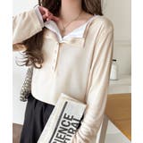 マルチWAYで着回し自在。リブ素材×シアー素材トップス 2枚セットアップ(長袖） | Classical Elf  | 詳細画像42 