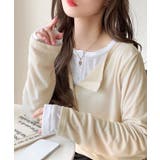 マルチWAYで着回し自在。リブ素材×シアー素材トップス 2枚セットアップ(長袖） | Classical Elf  | 詳細画像43 