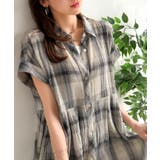 気分はリゾート♪大人可愛いチェック柄がポイント。パナマ風フレンチスリーブチェック… | Classical Elf  | 詳細画像1 