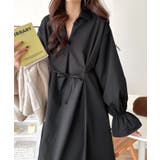 ブラック | ウエストすっきりで着映え力抜群！体型カバー×きれい見えが叶う。キャンディスリーブ… | Classical Elf 