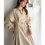 ベージュ | ウエストすっきりで着映え力抜群！体型カバー×きれい見えが叶う。キャンディスリーブ… | Classical Elf 