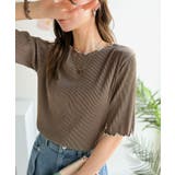 1枚でサマになる、洗練された大人の5分袖トップス。前後2way配色メロウプリーツ… | Classical Elf  | 詳細画像40 