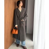 ばさっと羽織って大人の余裕。抜け感を楽しむベルト付きガウン風コート(ロング丈) | Classical Elf | 詳細画像33