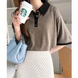 大人の配色で、オフィスにも着やすい♪着回し抜群の ランダムリブ 配色ポロトップス… | Classical Elf | 詳細画像22