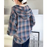 袖口フリルが最旬。胸刺繍入り起毛チェック柄フーディーシャツ(長袖) | Classical Elf | 詳細画像41