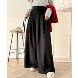 動くたび軽やか美シルエット。サイドリボン付き3タックハイウエストワイドパンツ | Classical Elf | 詳細画像7