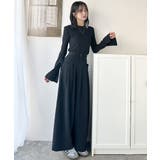 動くたび軽やか美シルエット。サイドリボン付き3タックハイウエストワイドパンツ | Classical Elf | 詳細画像14