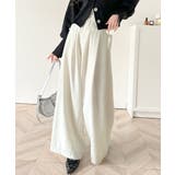 動くたび軽やか美シルエット。サイドリボン付き3タックハイウエストワイドパンツ | Classical Elf | 詳細画像1