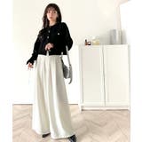 動くたび軽やか美シルエット。サイドリボン付き3タックハイウエストワイドパンツ | Classical Elf | 詳細画像2