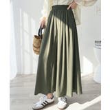 カーキ | さらり、軽やか。リラックスstyleキマる。レーヨン素材ウエストギャザーフレアシ… | Classical Elf