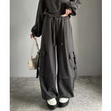 トレンド感のあるワイドシルエット、大人の抜け感を演出♪裏毛スウェットカーゴパンツ… | Classical Elf | 詳細画像21