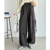 トレンド感のあるワイドシルエット、大人の抜け感を演出♪裏毛スウェットカーゴパンツ… | Classical Elf | 詳細画像25