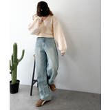 動きやすさとスタイルを両立！切り替えデザインコクーンシルエットデニム | Classical Elf  | 詳細画像3 