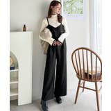 やさしさ香る秋冬レイヤード。キャミデザインワイドサロペットパンツ | Classical Elf  | 詳細画像10 