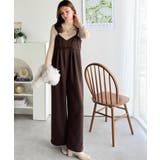 ブラウン | やさしさ香る秋冬レイヤード。キャミデザインワイドサロペットパンツ | Classical Elf 