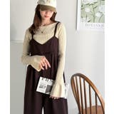 やさしさ香る秋冬レイヤード。キャミデザインワイドサロペットパンツ | Classical Elf  | 詳細画像46 