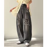 レースにキュン!ラフに攻めて。綿100% レース付きダメージデニムカーブパンツ | Classical Elf | 詳細画像8