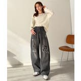 レースにキュン!ラフに攻めて。綿100% レース付きダメージデニムカーブパンツ | Classical Elf | 詳細画像11