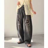 レースにキュン!ラフに攻めて。綿100% レース付きダメージデニムカーブパンツ | Classical Elf | 詳細画像13