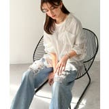 レースにキュン!ラフに攻めて。綿100% レース付きダメージデニムカーブパンツ | Classical Elf | 詳細画像18