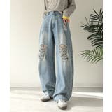 レースにキュン!ラフに攻めて。綿100% レース付きダメージデニムカーブパンツ | Classical Elf | 詳細画像20