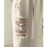 レースにキュン!ラフに攻めて。綿100% レース付きダメージデニムカーブパンツ | Classical Elf | 詳細画像27