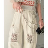 レースにキュン!ラフに攻めて。綿100% レース付きダメージデニムカーブパンツ | Classical Elf | 詳細画像4