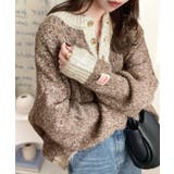 もちっと癒され。2wayミックスカラー糸バイカラーヘンリーニットプルオーバー《J… | Classical Elf  | 詳細画像1 