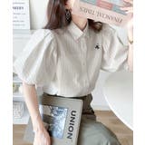 爽やかふんわりテイスト。タック入りボリュームスリーブ胸刺繍サッカーシャツ | Classical Elf | 詳細画像6