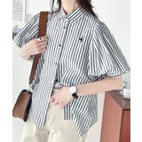 爽やかふんわりテイスト。タック入りボリュームスリーブ胸刺繍サッカーシャツ | Classical Elf | 詳細画像12