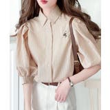 爽やかふんわりテイスト。タック入りボリュームスリーブ胸刺繍サッカーシャツ | Classical Elf | 詳細画像16