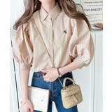 爽やかふんわりテイスト。タック入りボリュームスリーブ胸刺繍サッカーシャツ | Classical Elf | 詳細画像17