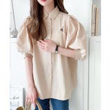 爽やかふんわりテイスト。タック入りボリュームスリーブ胸刺繍サッカーシャツ | Classical Elf | 詳細画像19