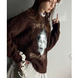 インパクト抜群！主役級トップス。人物モチーフ起毛シャギー素材ニット | Classical Elf  | 詳細画像11 