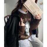 インパクト抜群！主役級トップス。人物モチーフ起毛シャギー素材ニット | Classical Elf  | 詳細画像12 