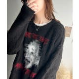 インパクト抜群！主役級トップス。人物モチーフ起毛シャギー素材ニット | Classical Elf  | 詳細画像3 