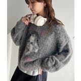 インパクト抜群！主役級トップス。人物モチーフ起毛シャギー素材ニット | Classical Elf  | 詳細画像6 