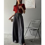 大人スタイリッシュ。ウエスト調節ホック付き美脚タックワイドパンツ | Classical Elf  | 詳細画像15 