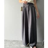 大人スタイリッシュ。ウエスト調節ホック付き美脚タックワイドパンツ | Classical Elf  | 詳細画像16 