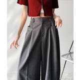 大人スタイリッシュ。ウエスト調節ホック付き美脚タックワイドパンツ | Classical Elf  | 詳細画像19 