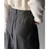 大人スタイリッシュ。ウエスト調節ホック付き美脚タックワイドパンツ | Classical Elf  | 詳細画像22 